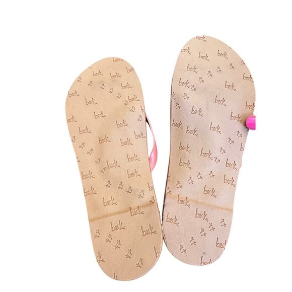 Beek Seabird Flip Flops Flamingo Pink Leather Sandals Sz 6 | Handmade in Mexico - Picture 8 of 8